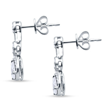 Drop Dangle Pear Stud Earrings Cubic Zirconia 925 Sterling Silver wholesale
